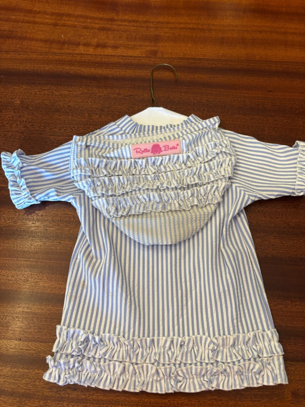 Rufflebutts Blue & White Seersucker bathing suit